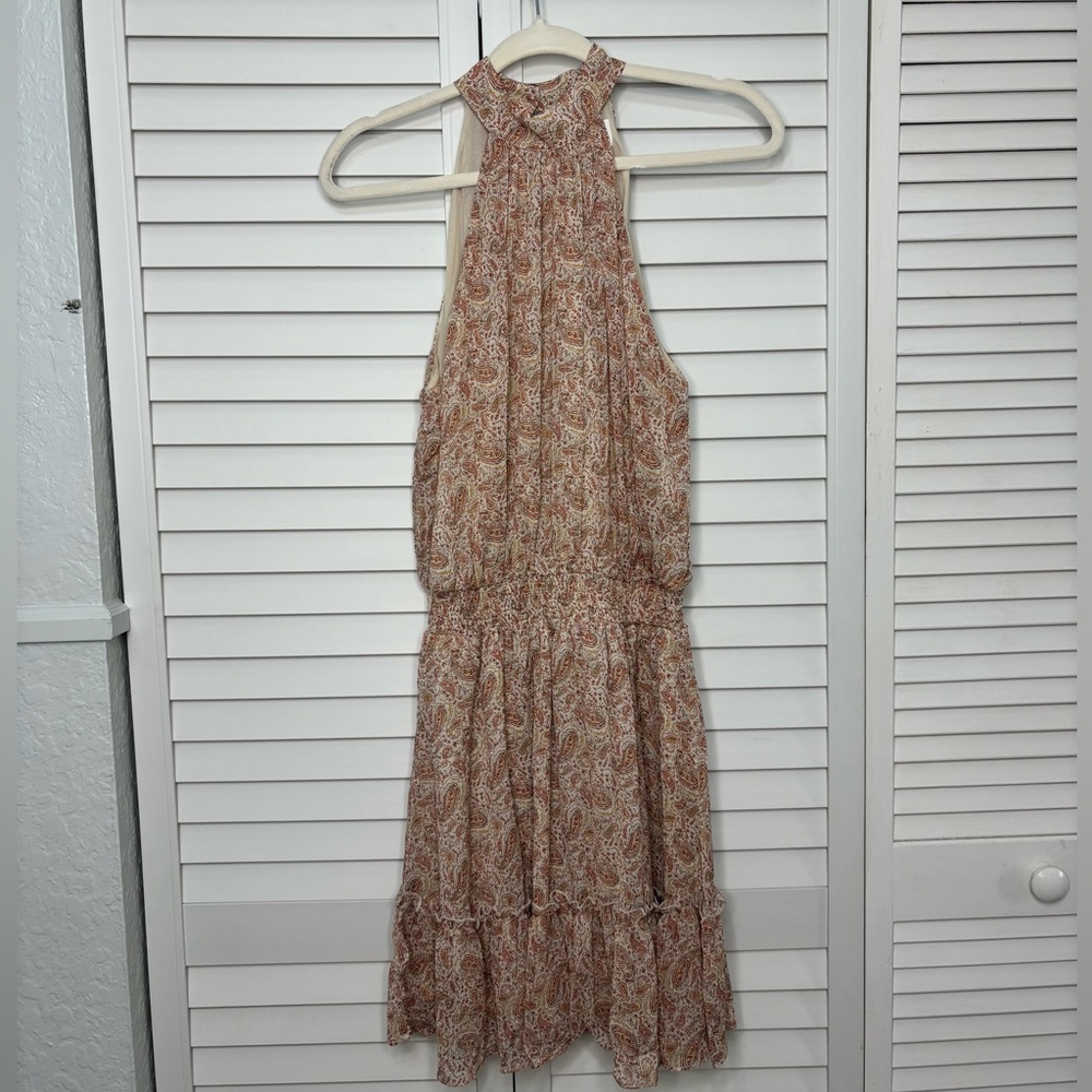 Fashion Go Paisley Print halter nect mini dress